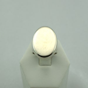Large Vintage Hand Made Hollow Oval Top Sterling Silver Ring FREE SHIPPING! Size 7 1/2 #BIGOS-SR7