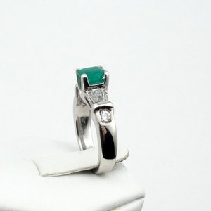 Incredible Colombian Emerald and Diamonds in a 14K White Gold - Etsy