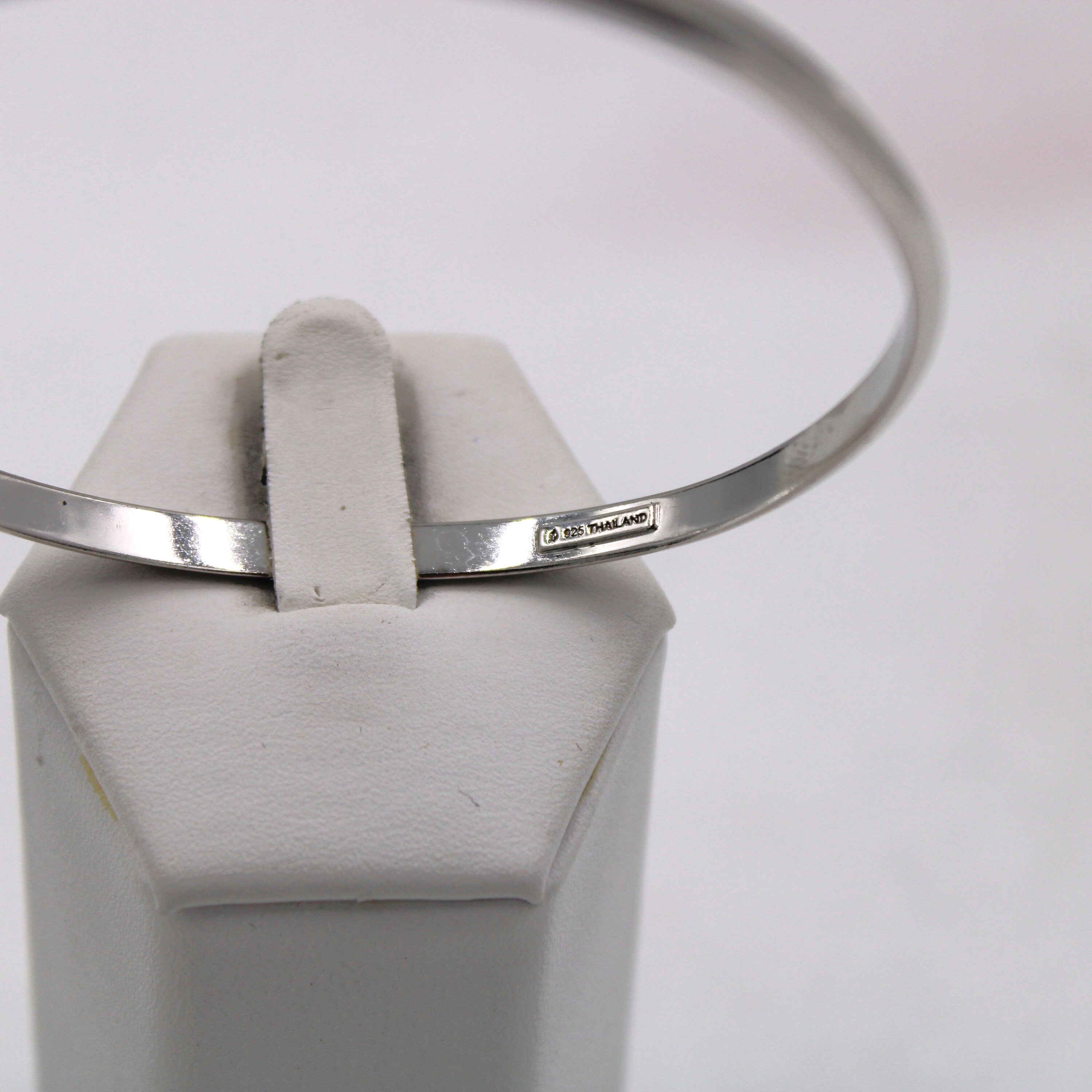 Vintage Thin Smooth Surface Hollow Sterling Silver Bangle