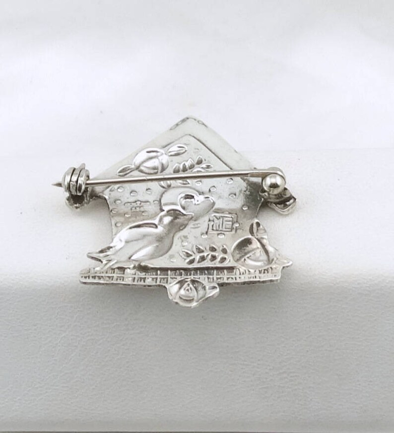 #BIRDLOVE-BR1 Unique Sterling Silver Bird Lovers BroochPin FREE SHIPPING