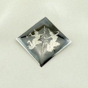 Thailand 1930&#39;s Siam Antique Enamel and Sterling Silver Brooch FREE SHIPPING! #SIAM-BR7