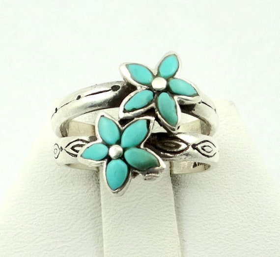 Lovely Vintage Sterling Silver and Turquoise Flow… - image 1