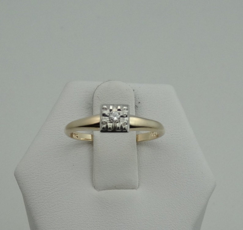 Vintage 1940's Diamond and 14K Yellow Gold Promise Ring - Etsy