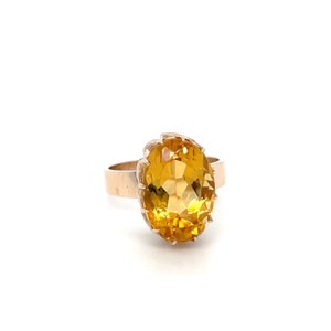 Lovely 6.8 Carat Citrine Gemstone Set In A Decorative Vintage 18K Rose Gold Ring Size 5 3/4 FREE SHIPPING! #CIT18K-GR1