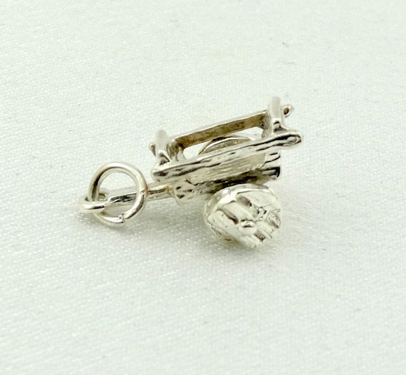 Hand Cart Vintage Sterling Silver Charm FREE SHIP… - image 4
