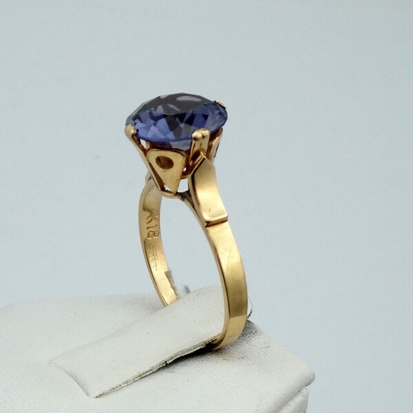 Lovely Vintage Victorian Created Alexandrite 18K Yellow Gold Antique Ring Size 7 1/4 FREE SHIPPING! #ALEX18K-GR1