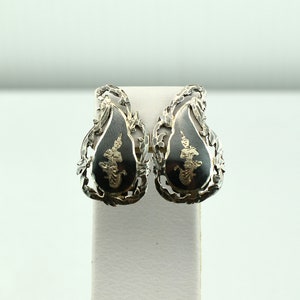 Vintage Siam Enamel and Sterling Silver Clip On Earrings FREE SHIPPING! #SIAMCO-ERG22
