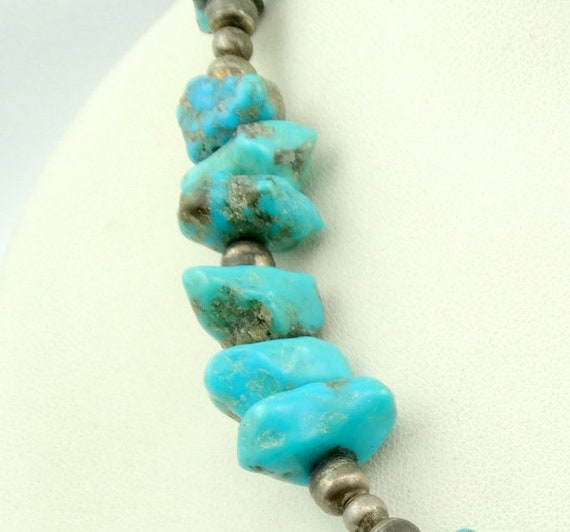 Stunning 16 Inch Rugged Natural Turquoise Nuggets… - image 4