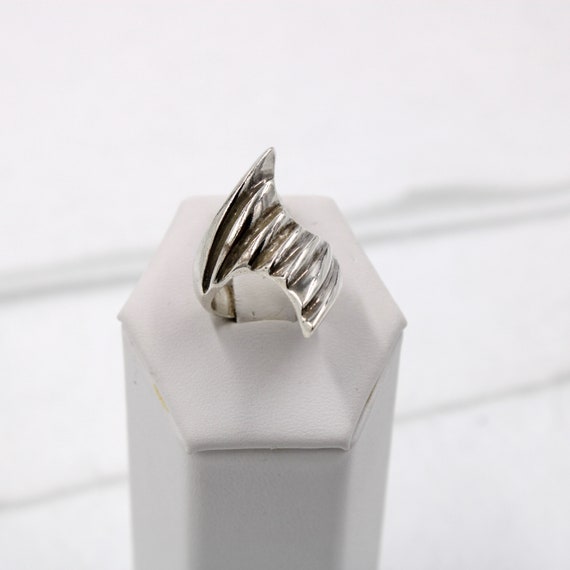 Unique Vintage Designer Sterling Silver Ring Size… - image 1
