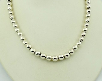 Wholesale New Fashion Sterling1 Silver 6MM Hollow  Beads Necklace ZQN129