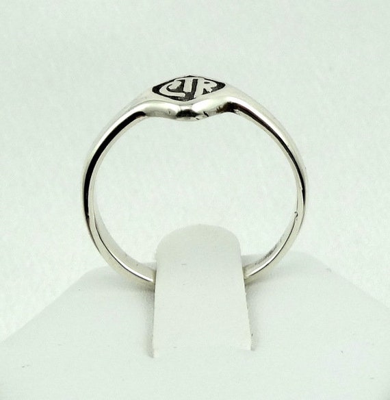 Vintage CTR Solid Sterling Silver Signet Ring.  F… - image 6