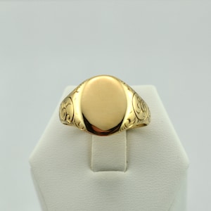 Vintage Early 1900&#39;s Edwardian 10K Gold Signet Ring Size 10 1/4 FREE Shipping! #EDSIG-GR10