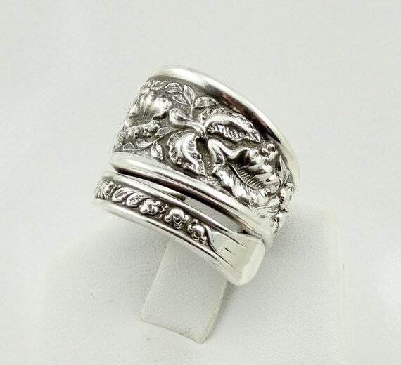 Real Solid Sterling Silver Spoon Ring Adjustable … - image 2