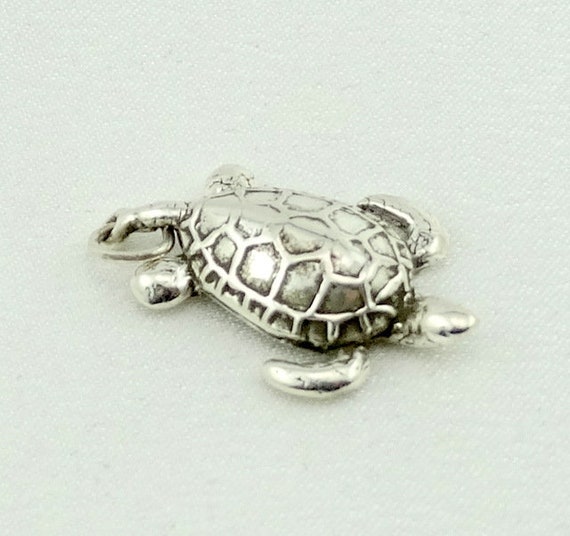 Sea Turtle Vintage  Sterling  Silver Charm FREE S… - image 3