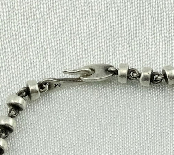 Unique Vintage Original Patina Sterling Silver Link Bracelet With