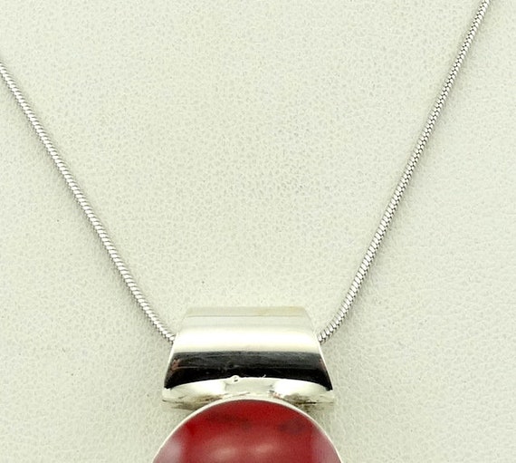 Lovely Vintage Sterling Silver and Rich Red Jaspe… - image 3