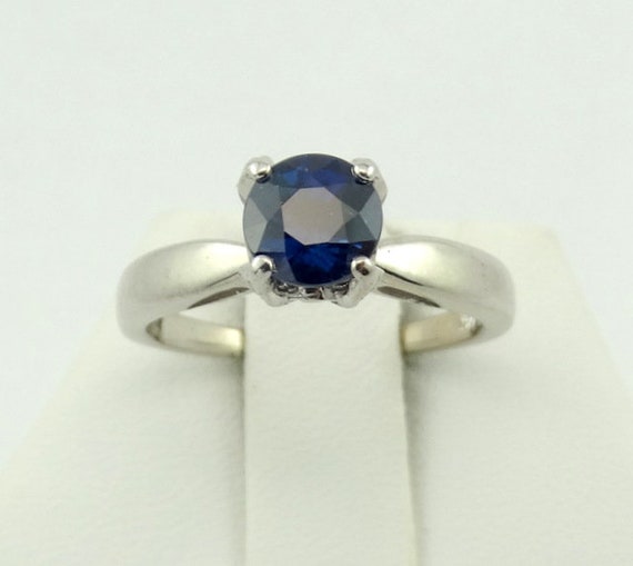 Natural Deep Blue Sapphire With Diamond Gallery A… - image 4