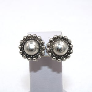 Vintage Southwest Style Hand Made Hollow Sterling Silver Screw Back Earrings FREE SHIPPING! #SWCIRC-ERG11