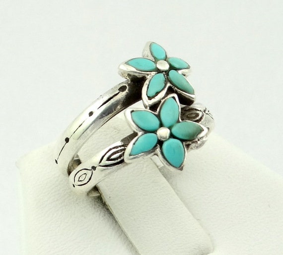 Lovely Vintage Sterling Silver and Turquoise Flow… - image 3
