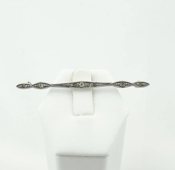 Elegant Long Vintage Sterling Silver  and Rhinest… - image 1