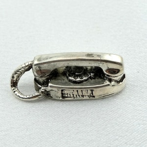 Old telephone Vintage Solid Sterling Charm FREE SHIPPING!   #OTELEPHONE-CM5