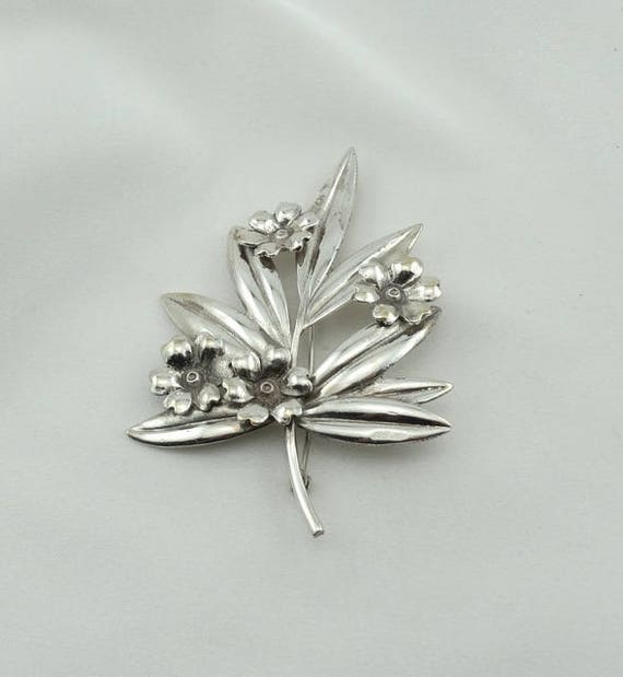 Lovely 1930's Era Vintage Sterling Silver Flower … - image 1