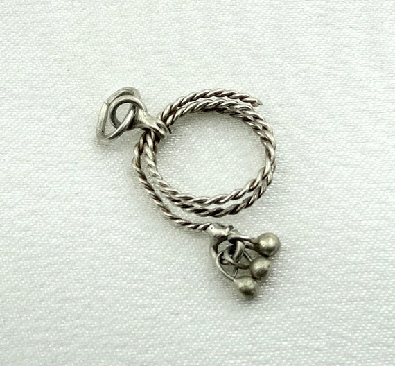 Lariat Rope Vintage Sterling Silver Charm FREE SH… - image 3