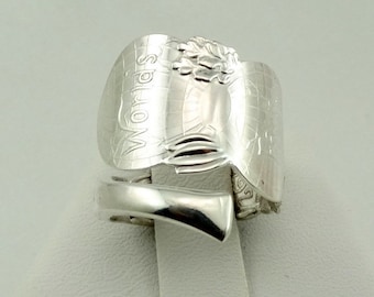 Unusual 'Illinois Tollway' Vintage Hand Made Sterling Silver Adjustable Size Spoon Ring FREE SHIPPING #TOLLWAY-SR3