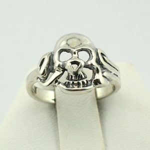 Vintage unieke schedel Sterling zilveren ring GRATIS VERZENDING! Maat 5 1/2 #SKUL-SR2