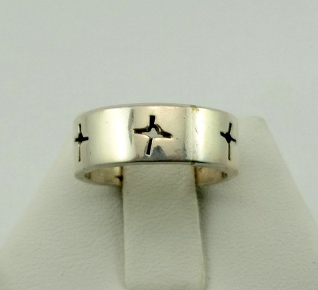 アクセサリー 80s-90s silver925 cross ring vintage Beautiful Vintage Sterling Silver Cross Ring/band Size 5