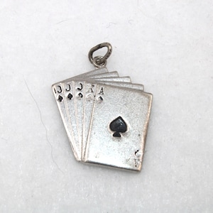 Lucky Cards Vintage Solid Sterling Charm GRATIS VERZENDING!   #3JKA-CM8