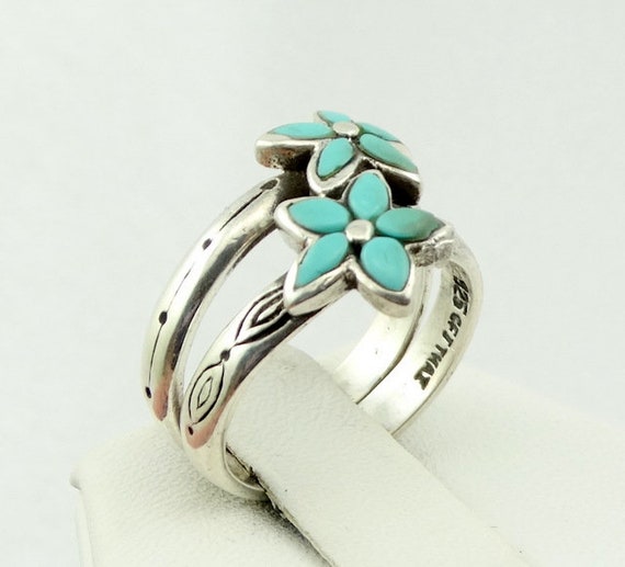 Lovely Vintage Sterling Silver and Turquoise Flow… - image 7
