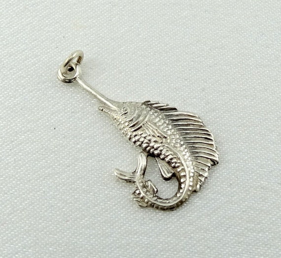 Marlin Fish  Vintage Sterling Silver Charm FREE S… - image 3