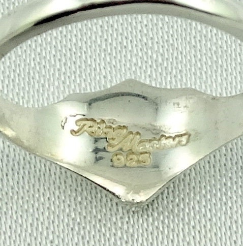 Vintage CTR Solid Sterling Silver and Black Enamel Signet