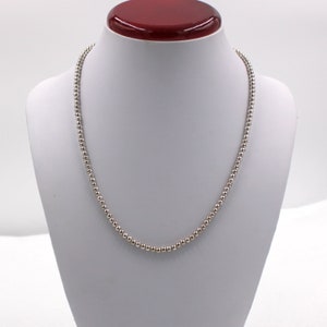 20 Inch Hand Made 4 mm Hollow Ball Bead Sterling Silver Necklace FREE SHIPPING! #420-BN1
