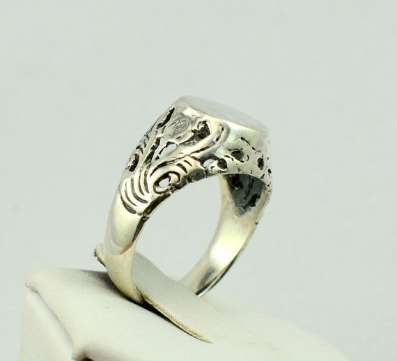 Vintage Decorative Solid Sterling Silver Signet R… - image 4