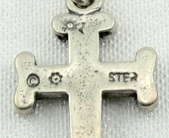 Beautiful Vintage Sterling Silver Cross Dangle Ea… - image 6