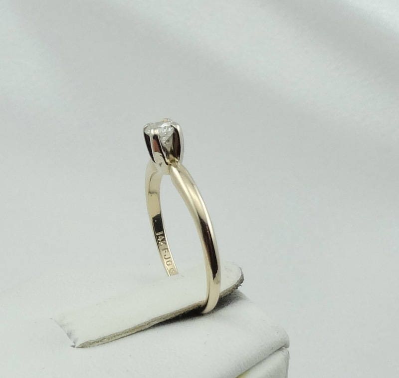 Vintage Simple Diamond 14K Gold Promise Ring FREE SHIPPING | Etsy