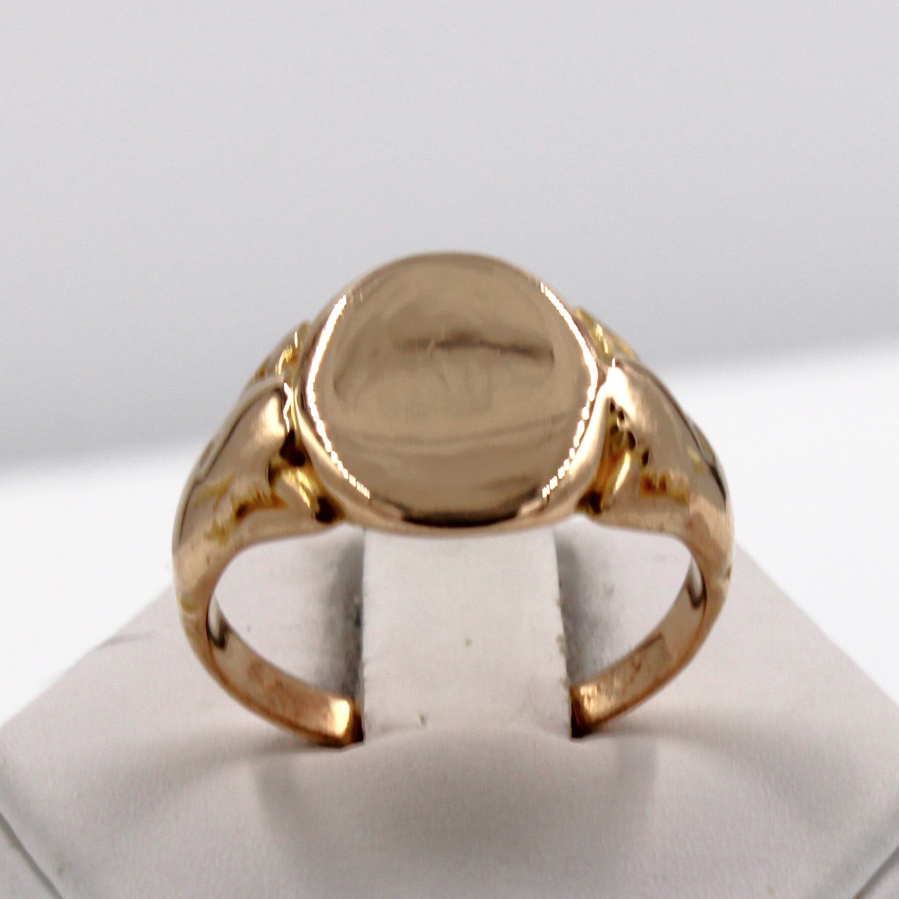 美しいヴィンテージ 刻印なし 14K ゴールド シグネット リング