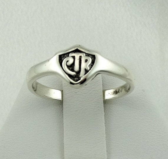 Vintage CTR Solid Sterling Silver Signet Ring.  F… - image 1