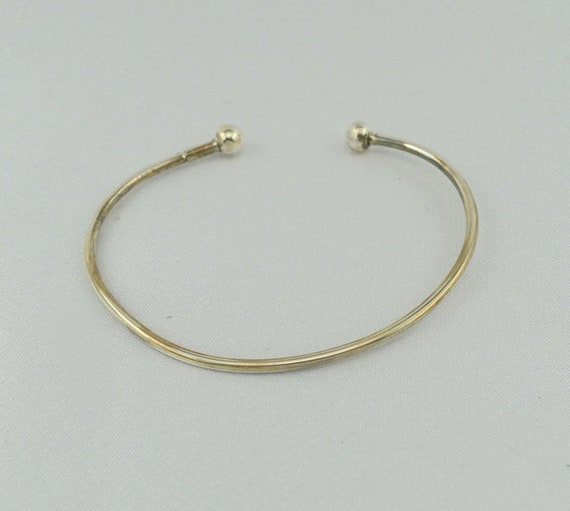 Vintage Simple Solid Sterling Silver Cuff Bracele… - image 4