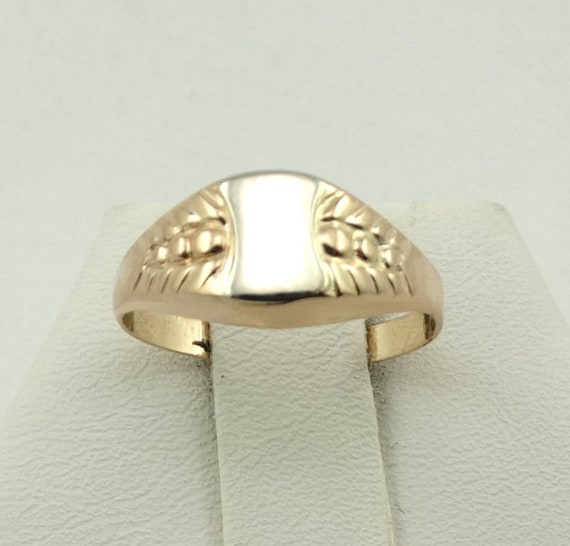 Vintage 18K Yellow Gold Signet Ready For Your Eng… - image 1