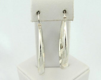 Lovely Vintage Sterling Silver Detailed Hoop Latch Back Earrings FREE SHIPPING! #HOLLOWHOOP-ERG16
