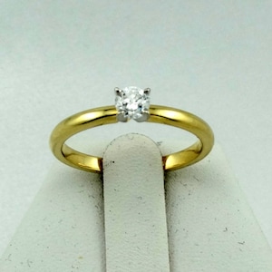Classic Vintage 18K Yellow Gold 1/4 Carat Diamond Solitaire Ring Size 8 FREE SHIPPING!  #1/4DIA18K-GR5