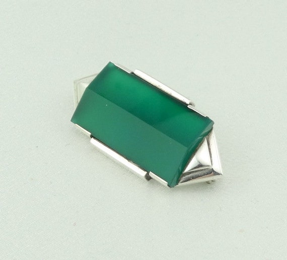 Lovely Art Deco Large Faceted Chrysocolla In A St… - image 2