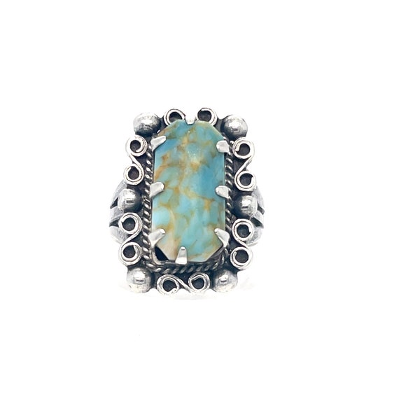 Rectangular Royston Turquoise Ring Size 6 1/2 FRE… - image 1
