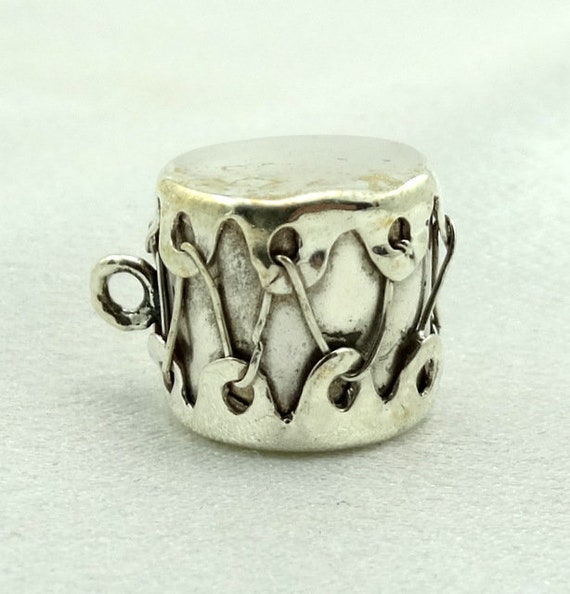 Drum Vintage Sterling Silver Charm FREE SHIPPING! 