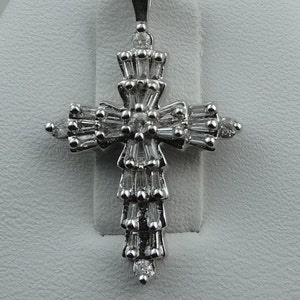 Dazzling Diamond Encrusted 14K White Gold Crucifix Pendant  FREE SHIPPING!! #DIAMOND-XP2