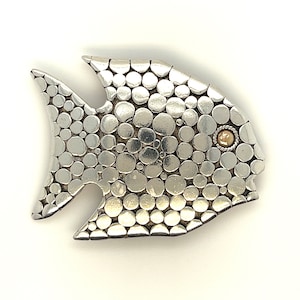 Witzige Vintage 14K Gold und Sterling Angel Fisch Brosche KOSTENLOSER VERSAND! #ANGEL-BR1