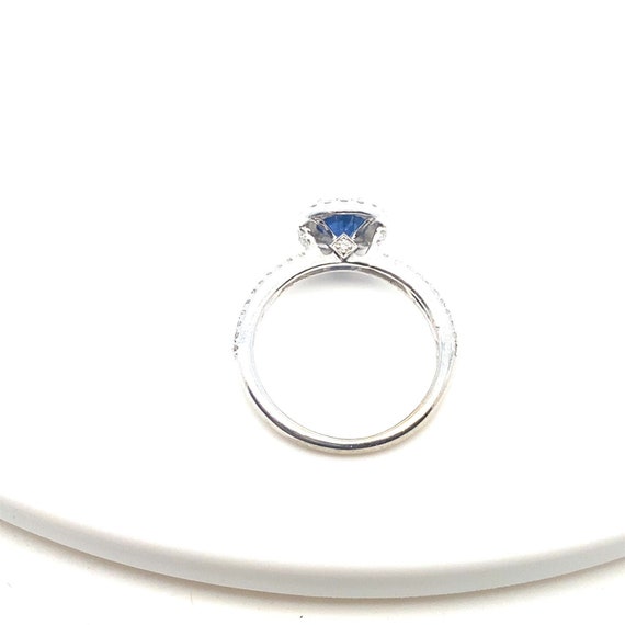 Natural 1 Carat Deep Blue Sapphire With Diamond G… - image 2